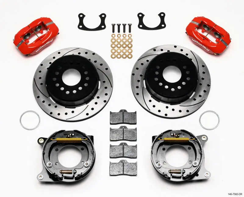 Wilwood Forged Dynalite P/S P-B Kit Drilled Red New Big Ford 2.36In Offset 1