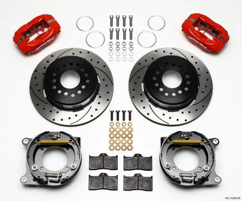 Wilwood Forged Dynalite P/S Park Brake Kit Drill-Red 55-57 Chevy 2.34In Offset 1