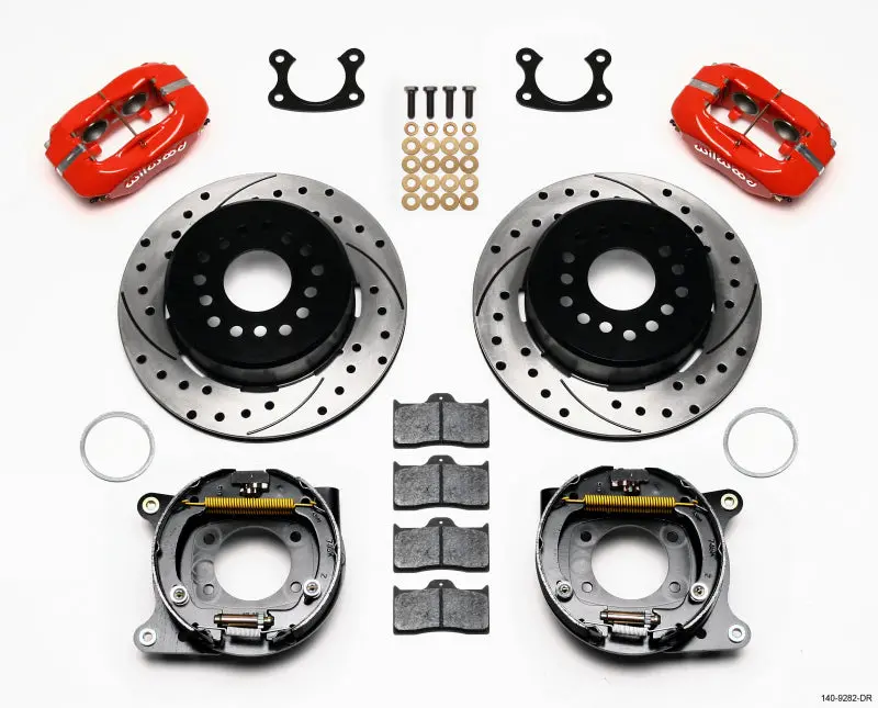 Wilwood Forged Dynalite P/S Park Brake Kit Drill-Red Small Ford 2.50In Offset 1