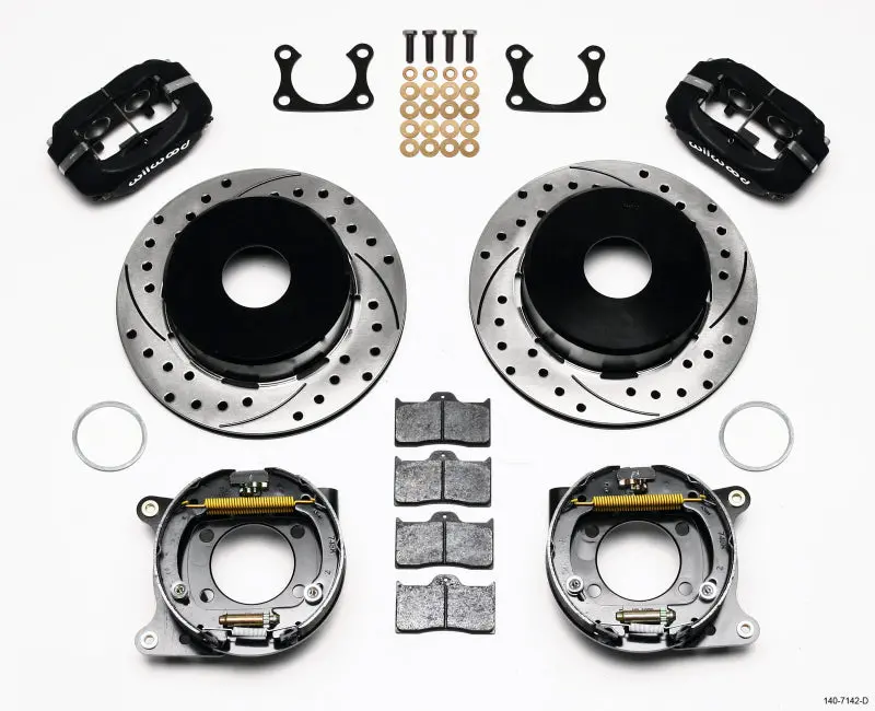 Wilwood Forged Dynalite P/S Park Brake Kit Drilled Big Ford 2.36In Offset Currie Blank 1