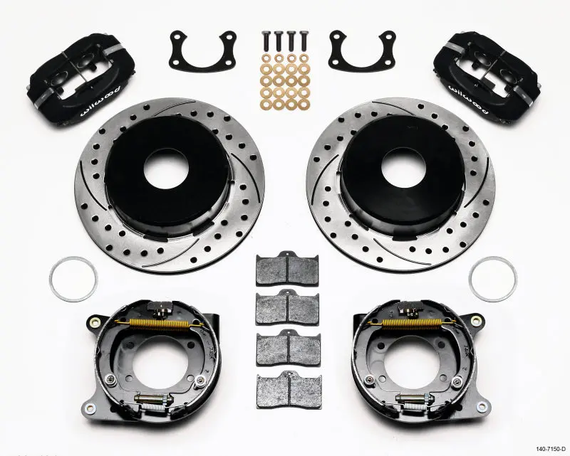 Wilwood Forged Dynalite P/S Park Brake Kit Drilled Big Ford New 2.50In Offset Currie Blank 1