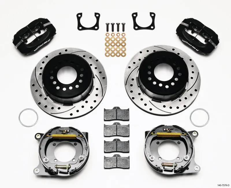 Wilwood Forged Dynalite P/S Park Brake Kit Drilled Chevy 12 Bolt-Spec 3.15In Bearing 1