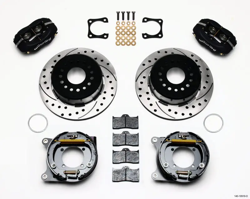 Wilwood Forged Dynalite P/S Park Brake Kit Drilled Chevy 12 Bolt-Spec 3.15In Bearing Staggered Mt 1