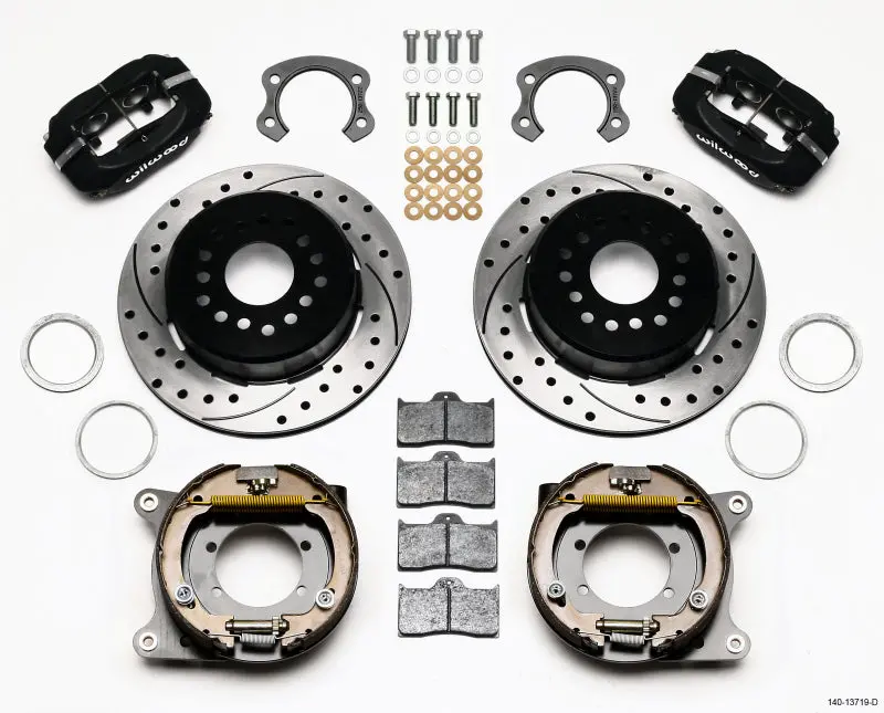 Wilwood Forged Dynalite P/S Park Brake Kit Drilled Ford 8.8 Special W/2.50In Offset-5 Lug 1