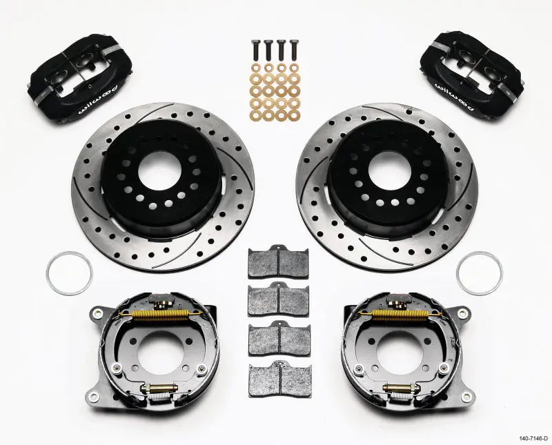 Wilwood Forged Dynalite P/S Park Brake Kit Drilled Ford 8.8 W/2.5In Offset-5 Lug 1