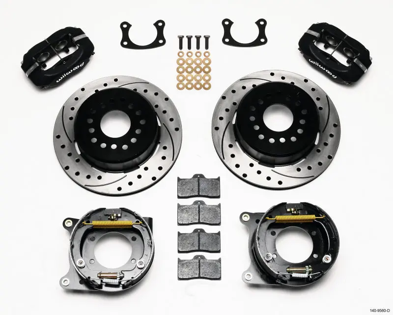 Wilwood Forged Dynalite P/S Park Brake Kit Drilled New Big Ford 2.50In Offset Staggered Shock 1