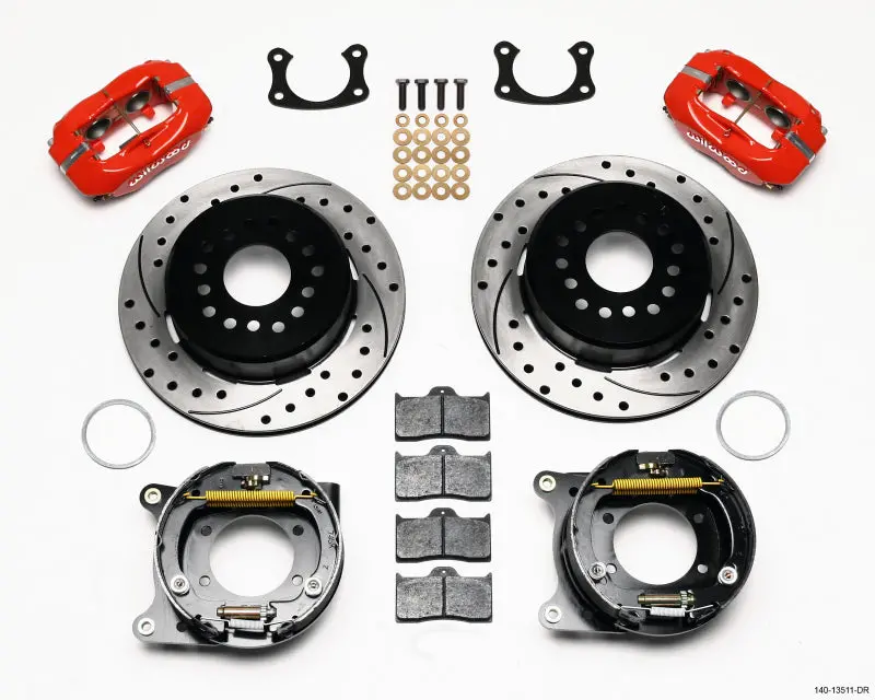 Wilwood Forged Dynalite P/S Park Brake Kit Drilled Red Bop Axle 2.75In Bearing 2.75 Offset 1