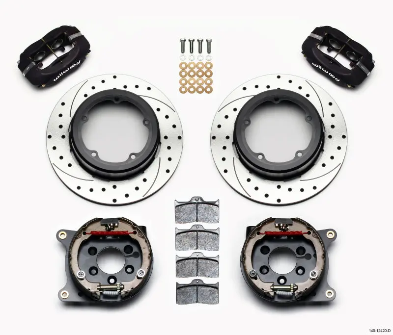 Wilwood Forged Dynalite P/S Park Brake Kit Drilled Strange Eng Floater 3.49In Offset 1