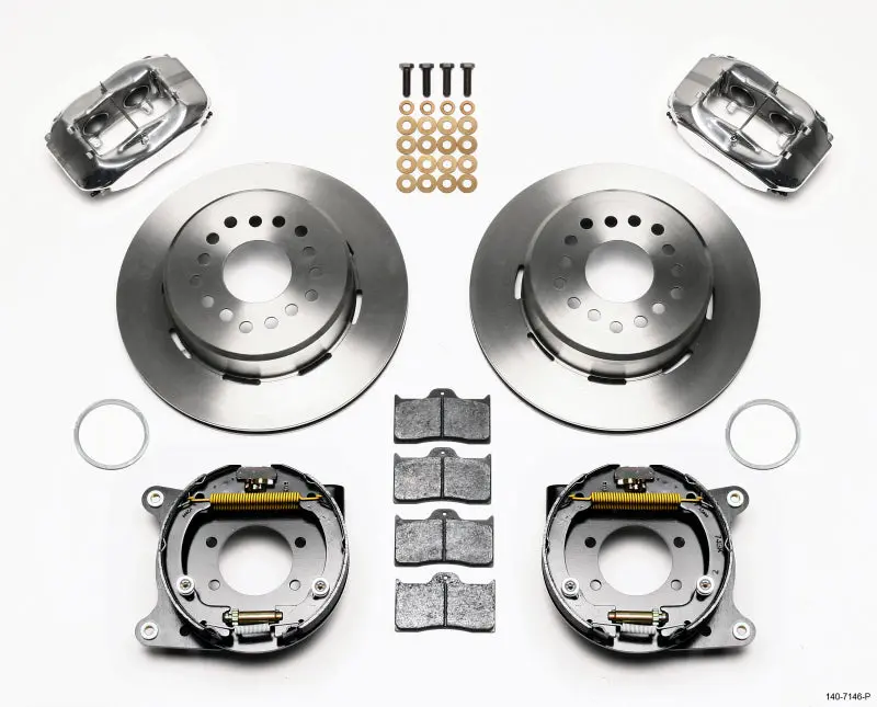 Wilwood Forged Dynalite P/S Park Brake Kit Polished Ford 8.8 W/2.5In Offset-5 Lug 1