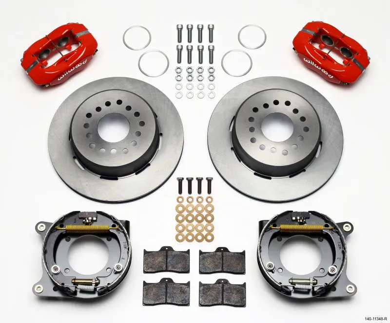 Wilwood Forged Dynalite P/S Park Brake Kit Red 55-57 Chevy 2.34In Offset 1