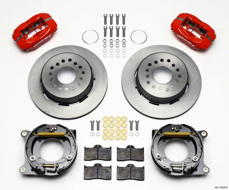 Wilwood Forged Dynalite P/S Park Brake Kit Red Impala 59-64 / Corvette 57-62 1