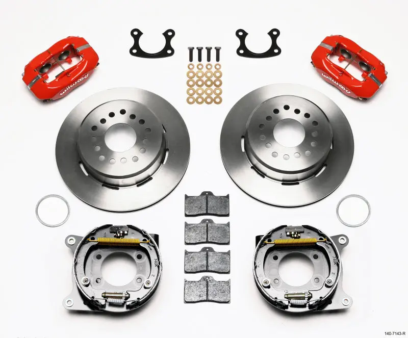Wilwood Forged Dynalite P/S Park Brake Kit Red Small Ford 2.66In Offset 1