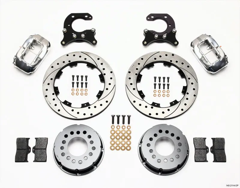 Wilwood Forged Dynalite P/S Rear Kit Drilled Polished Big Ford 2.54In Offset 1