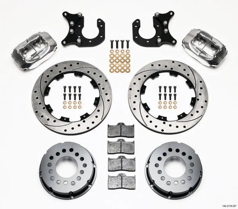 Wilwood Forged Dynalite P/S Rear Kit Drilled Polished New Big Ford 2.50In Offset 1