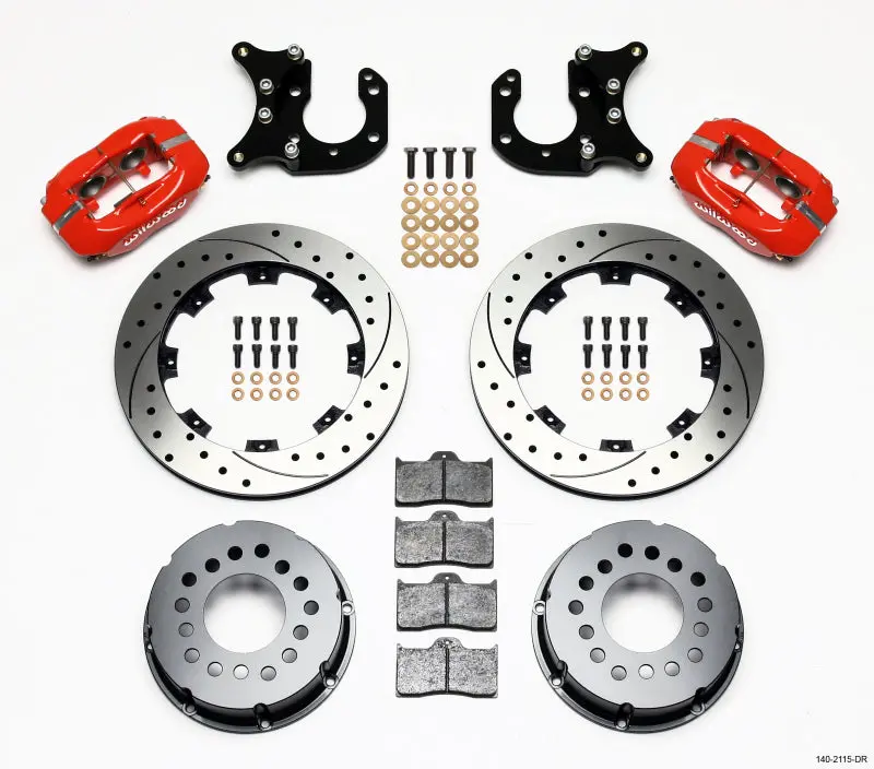 Wilwood Forged Dynalite P/S Rear Kit Drilled Red Big Ford 2.36In Offset 1