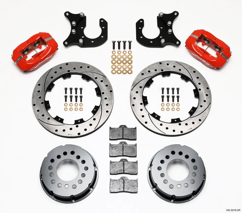 Wilwood Forged Dynalite P/S Rear Kit Drilled Red Ford 8.8 W/2.5In Offset-5 Lug 1