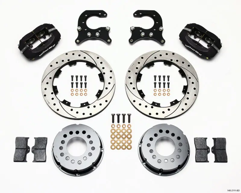 Wilwood Forged Dynalite P/S Rear Kit Drilled Rotor 58-64 Olds/Pontiac Ends 1