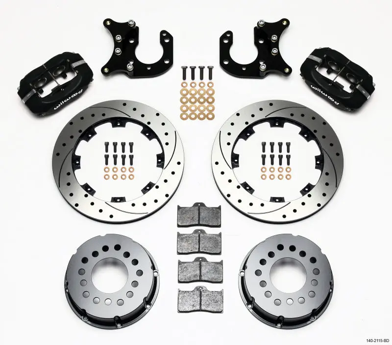 Wilwood Forged Dynalite P/S Rear Kit Drilled Rotor Big Ford 2.36In Offset 1