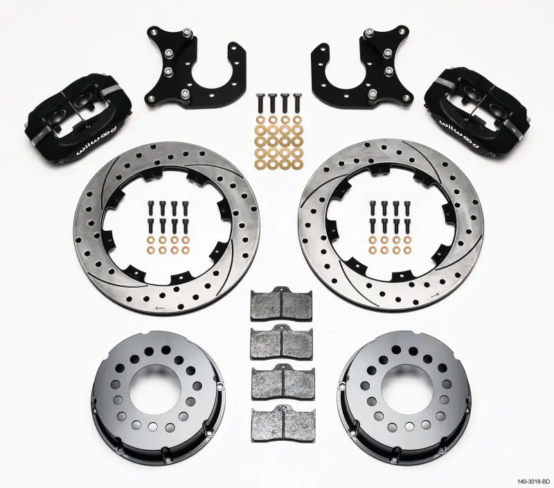 Wilwood Forged Dynalite P/S Rear Kit Drilled Rotor Ford 8.8 W/2.5In Offset-5 Lug 1