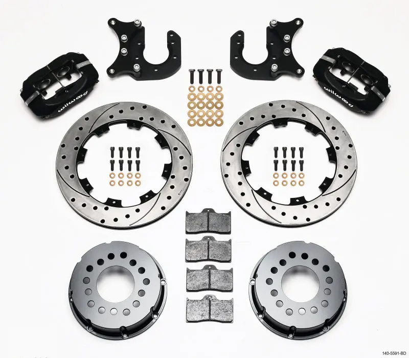 Wilwood Forged Dynalite P/S Rear Kit Drilled Rotor Mopar/Dana 2.36In Off W/Snap Ring Bearing 1