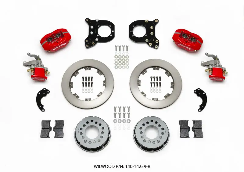 Wilwood Forged Dynalite P/S Rear Kit W/Mc4 P-Brake Red Chev 12 Bolt W/Clip Elimin-Staggered 1