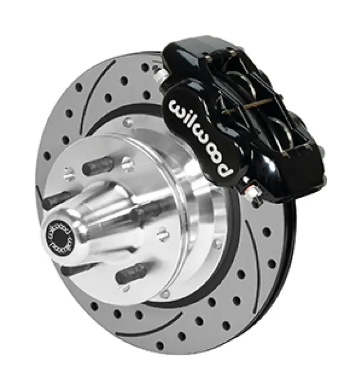 Wilwood Forged Dynalite Pro Series Front Brake Kit Black Caliper 11.00In Srp Drilled & Slotted Rotor 1