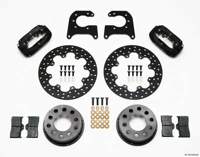 Wilwood Forged Dynalite Rear Drag Kit Drilled Rotor 58-64 Olds/Pont .690In Studs 1