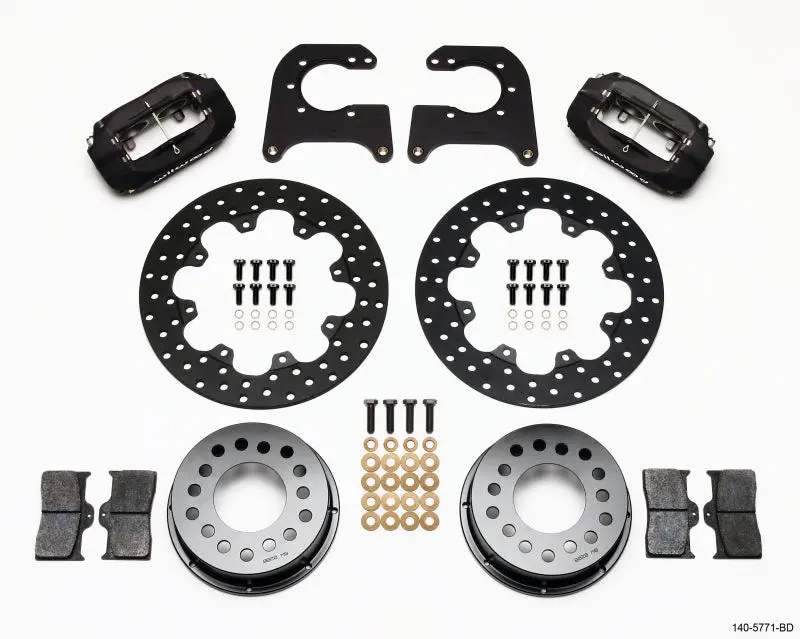 Wilwood Forged Dynalite Rear Drag Kit Drilled Rotor Chevy 12 Bolt-Spec 3.15In Bearing 1