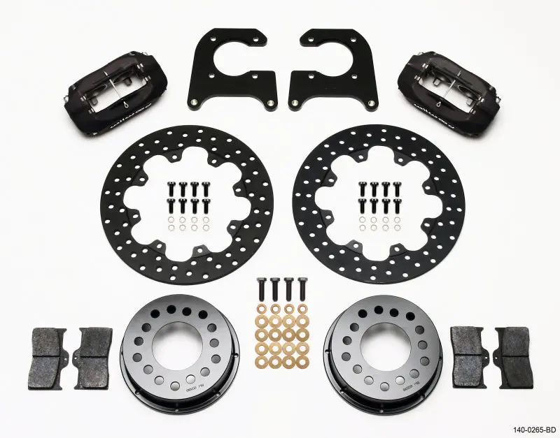 Wilwood Forged Dynalite Rear Drag Kit Drilled Rotor M-W / Lamb Ends 1/2In Studs 1