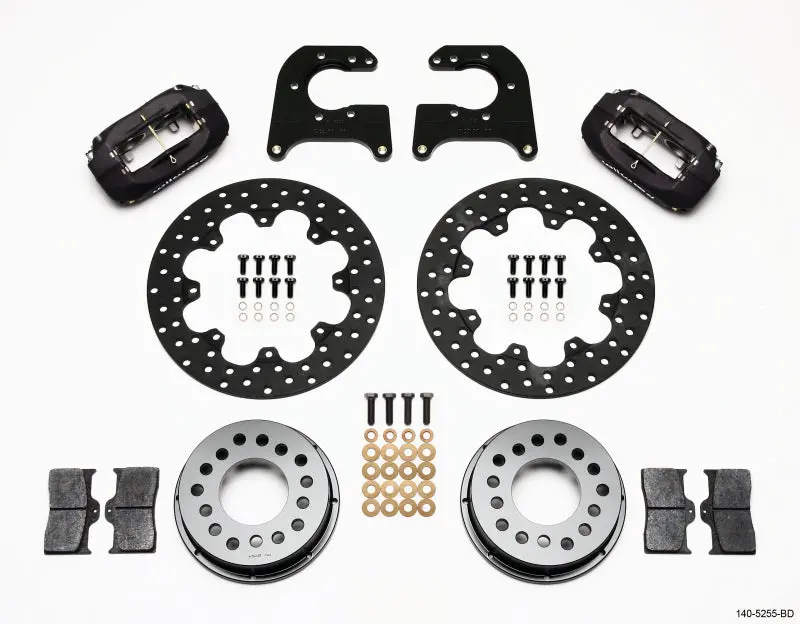 Wilwood Forged Dynalite Rear Drag Kit Drilled Rotor Mopar/Dana 2.36In Off W/Snap Ring Bearing 1
