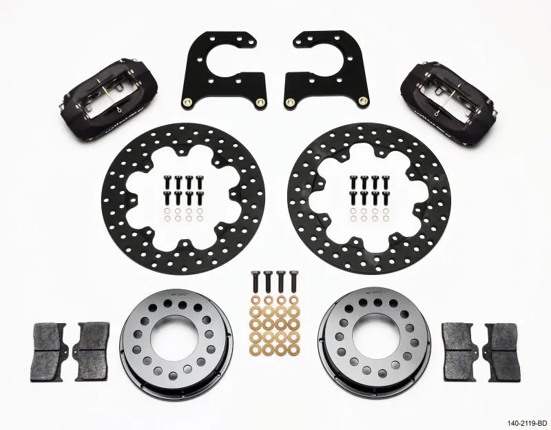 Wilwood Forged Dynalite Rear Drag Kit Drilled Rotor New Big Ford 2.50In Offset 1