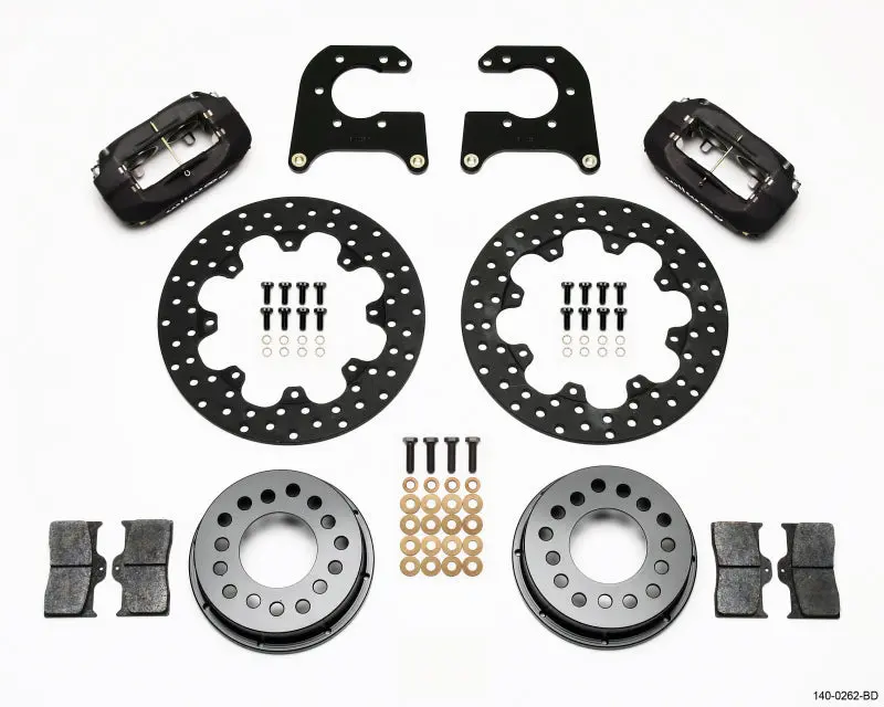 Wilwood Forged Dynalite Rear Drag Kit Drilled Rotor Small Ford 2.66In Offset 1