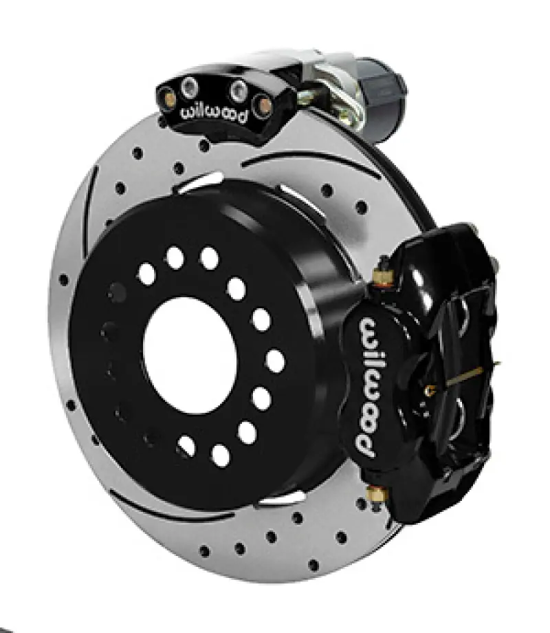 Wilwood Forged Dynalite Rear Electronic Parking Brake Kit -Black Powder Coat Caliper - Srp D/S Rotor 1