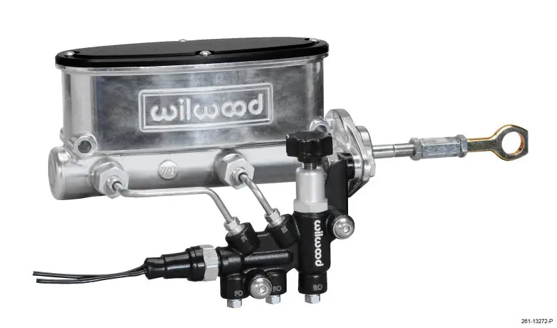 Wilwood Hv Tandem M/C Kit W L/H Bracket & Prop Valve - 7/8In Bore Ball Burn.-W/Push 1