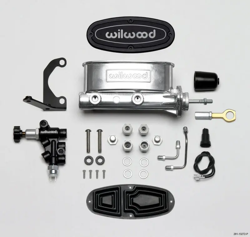Wilwood Hv Tandem M/C Kit W L/H Bracket & Prop Valve - 7/8In Bore Ball Burn.-W/Push 2