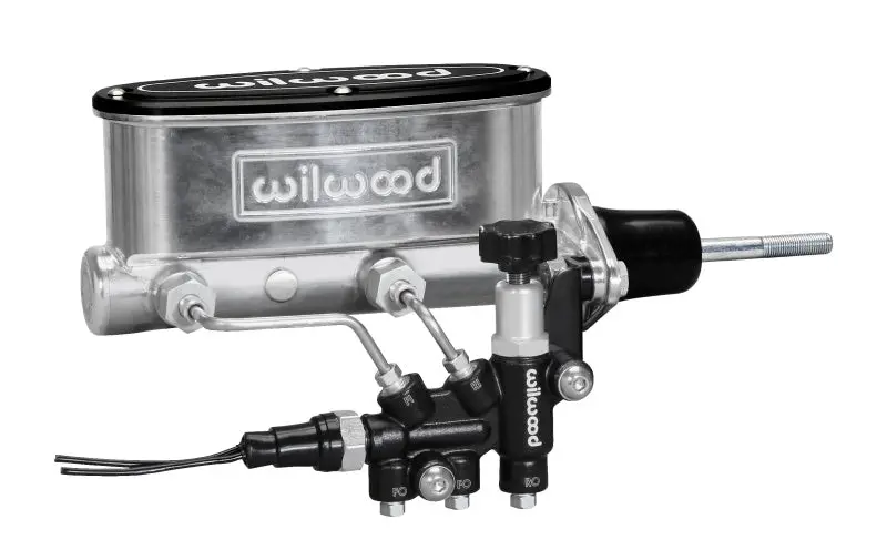Wilwood Hv Tandem M/C Kit W L/H Bracket & Prop Valve - 7/8In Bore Ball Burnished-W/Pushrod 1