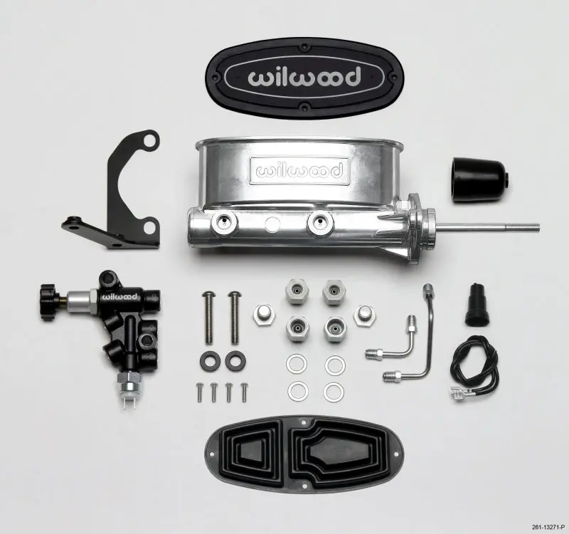 Wilwood Hv Tandem M/C Kit W L/H Bracket & Prop Valve - 7/8In Bore Ball Burnished-W/Pushrod 2