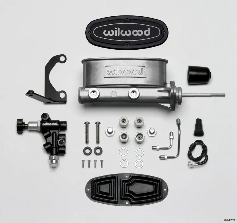Wilwood Hv Tandem M/C Kit W L/H Bracket & Prop Valve - 7/8In Bore-W/Pushrod 1