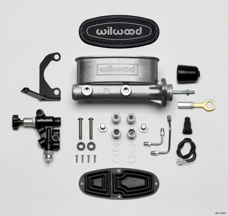 Wilwood Hv Tandem M/C Kit W L/H Bracket & Prop Valve - 7/8In Bore-W/Pushrod - Early Mustang 2