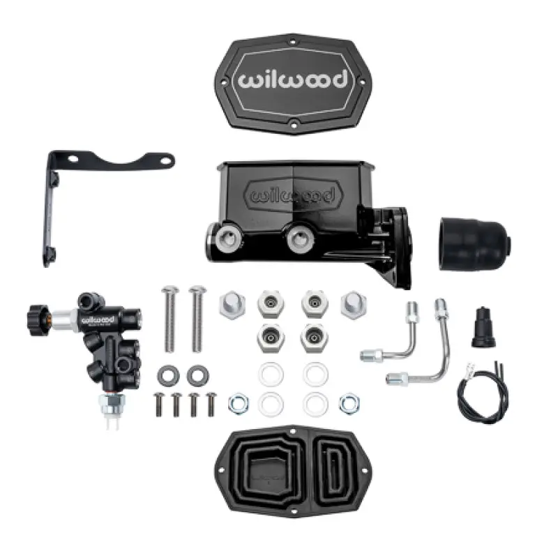 Wilwood Mopar Compact Tandem M/C Kit W/ P-Valve 1.12In Bore - Black 1