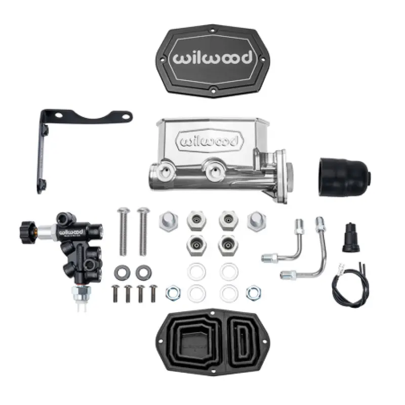 Wilwood Mopar Compact Tandem M/C Kit W/ P-Valve 1In Bore - Chrome Powdercoat 1