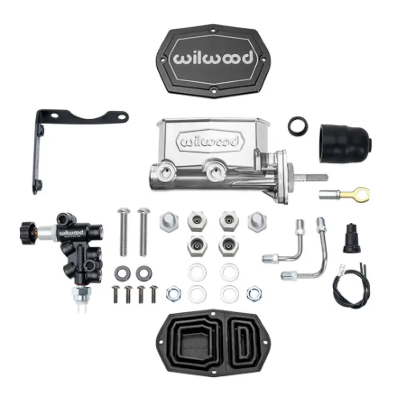 Wilwood Mopar Compact Tandem M/C Kit W/ P-Valve & Pushrod 1In Bore - Chrome Powdercoat 1