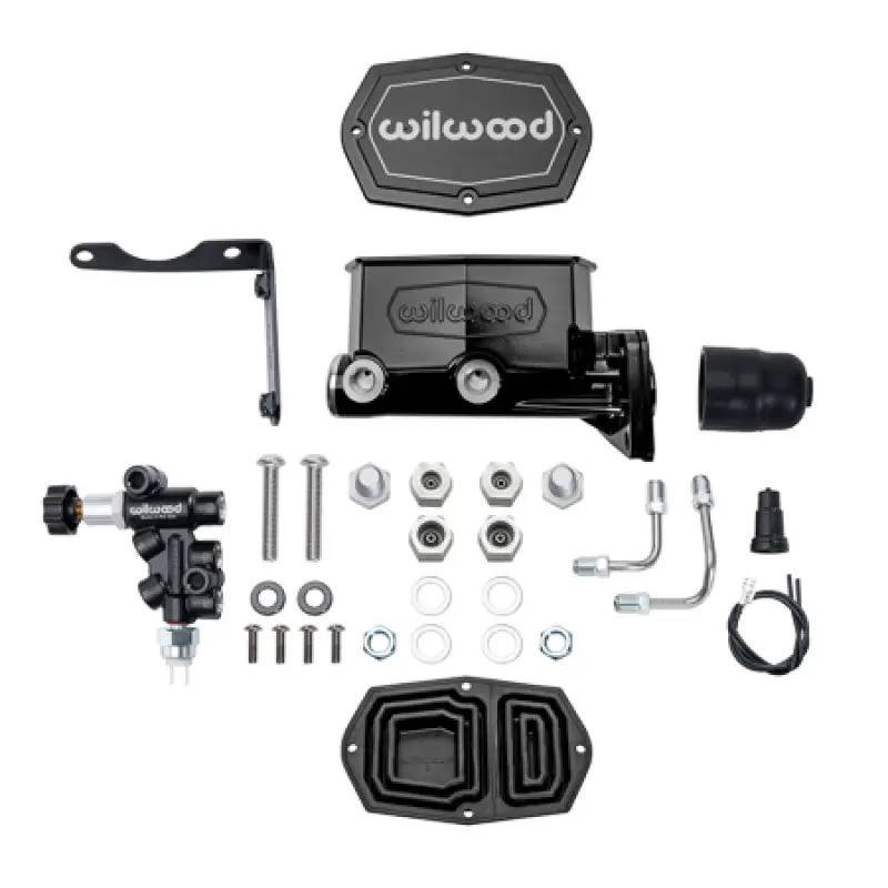 Wilwood Mopar Compact Tandem Master Cylinder Kit W/ Combination Valve 1In Bore - Black 1