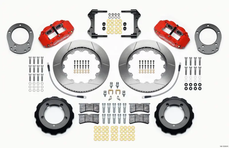 Wilwood Narrow Superlite 4R Front Hat Kit 14.00In Red 76-77 Ford Bronco Dana 44 W/Lines 1