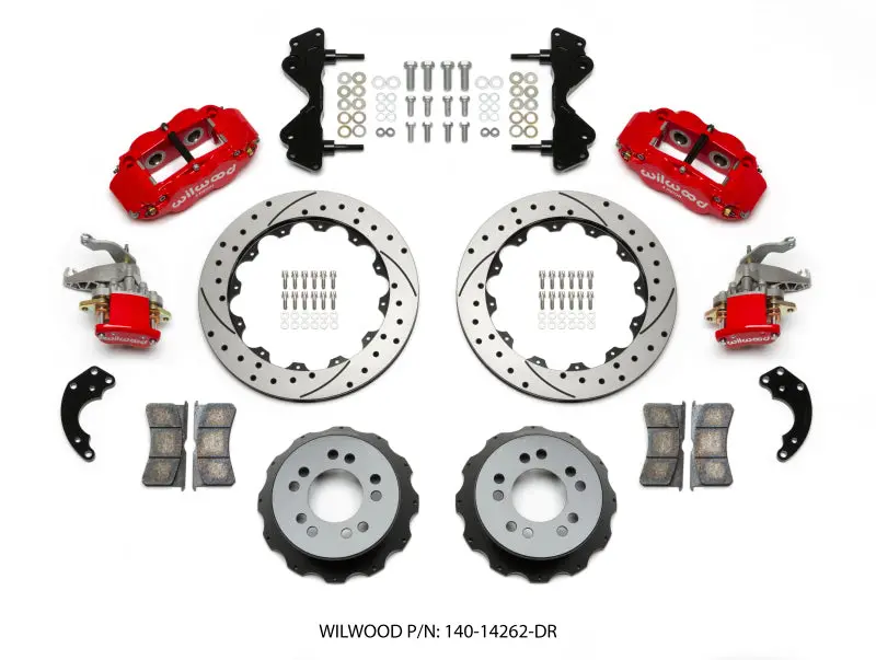 Wilwood Narrow Superlite 4R / Mc4 Rear Kit 12.88 Drilled Red Currie Pro-Tour Unit Bearing Floater 1