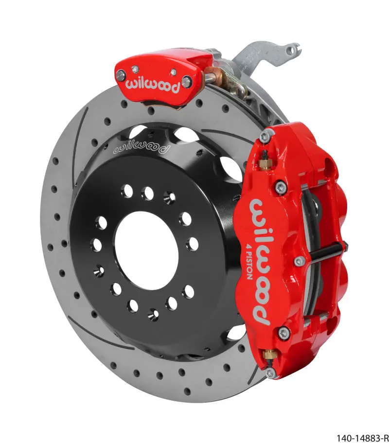 Wilwood Narrow Superlite 4R-Mc4 Red Rear Kit 12.88In Drilled Rotor 88-96 Chevy Corvette C4 1