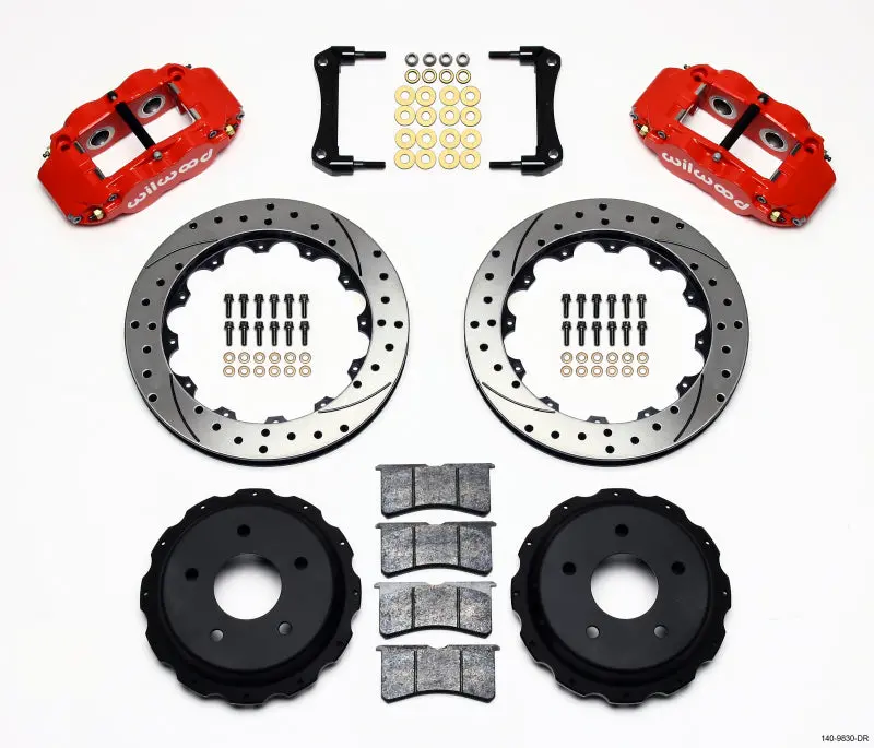 Wilwood Narrow Superlite 4R Rear Kit 12.88In Drilled Red 98-02 Camaro/Firebird 1