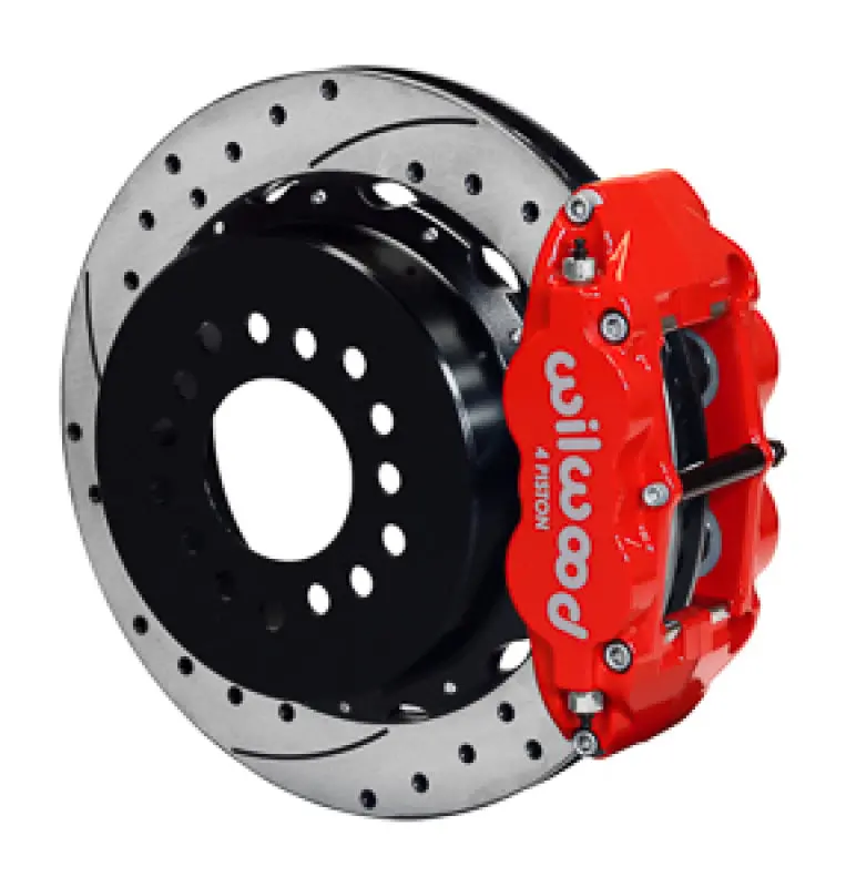 Wilwood Narrow Superlite 4R Rear Kit 12.88In Drilled Red G-Body W/ 2.62In Axle Offset 1
