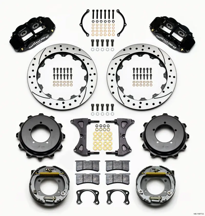 Wilwood Narrow Superlite 4R Rear Kit 12.88In Drilled Speedway Eng Floater W/ New Style End 1