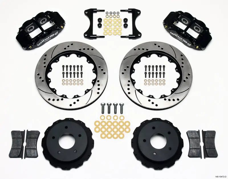 Wilwood Narrow Superlite 4R Rear Kit 14.00In Drilled 65-82 Corvette C2/C3 1